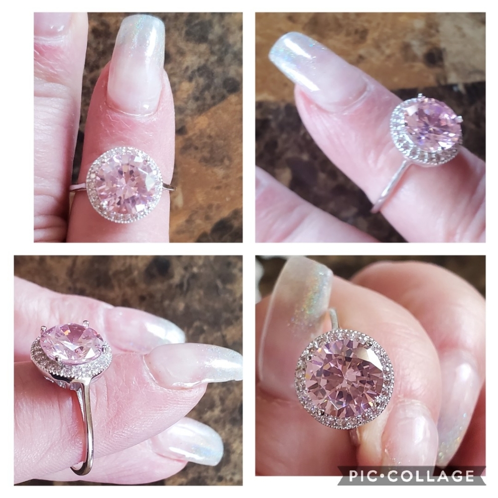 Genuine 4ct Pink Sapphire Ring Size 8 - Picture 4 of 8
